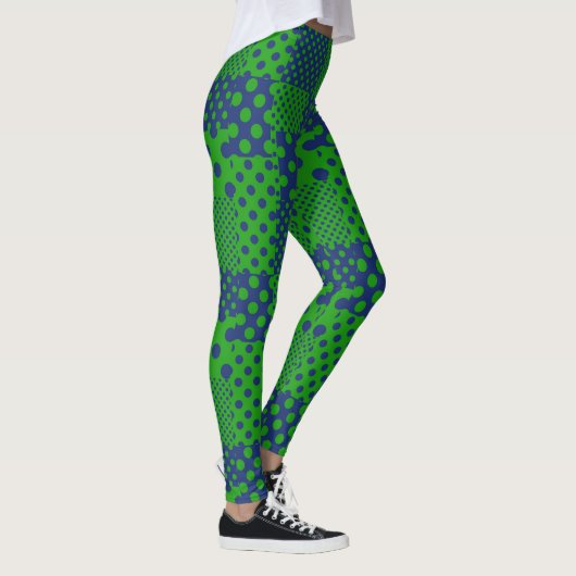 Leggings Taches à pois verts bleus Patchwork  (Droite)
