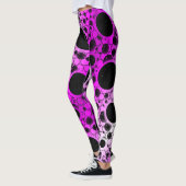 Leggings Taches de bulle d'espace - Blanc/Rose (Gauche)