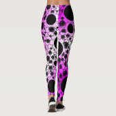 Leggings Taches de bulle d'espace - Blanc/Rose (Dos)