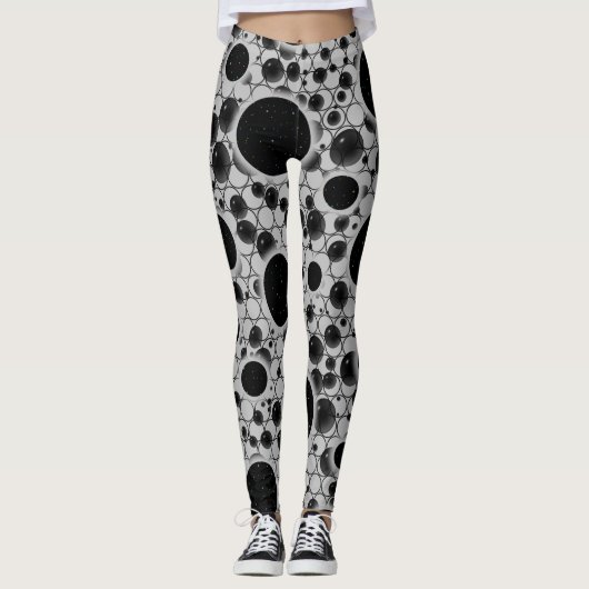 Leggings Taches de bulle spatiale - Argent (Devant)