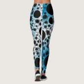 Leggings Taches de bulle spatiale - Blanc/Bleu ciel (Dos)