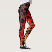 Leggings Taches de bulle spatiale - Noir/Rouge/Or (Droite)