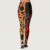 Leggings Taches de bulle spatiale - Noir/Rouge/Or (Dos)