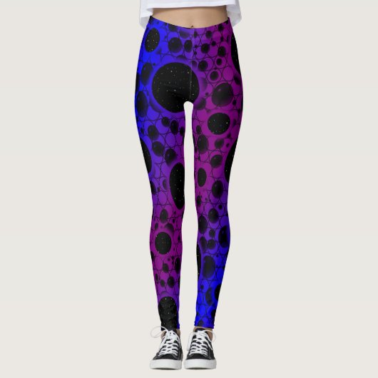 Leggings Taches de bulle spatiale - Violet/Bleu (Devant)