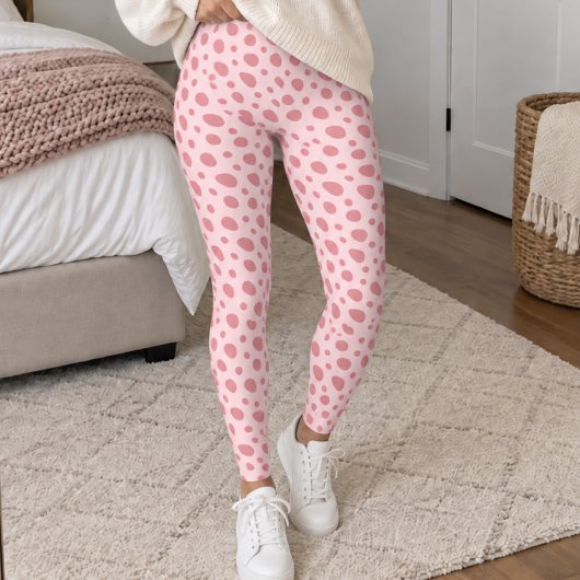 Leggings Taches de dalmatien rose clair