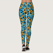 Leggings Taches de léopard abstraites bleues modernes Impre (Dos)