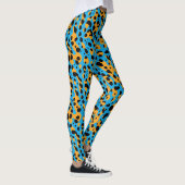 Leggings Taches de léopard abstraites bleues modernes Impre (Droite)