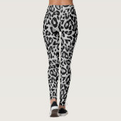 Leggings Taches de Léopard Gris Noir (Dos)
