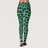 Leggings Taches de léopard turquoise et gris foncé Imprimé (Dos)
