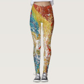Leggings taches de peinture abstraites modernes (Devant)