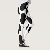 Leggings Taches de vache noires et blanches imprimer leggin (Droite)