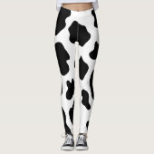 Leggings Taches de vache noires et blanches imprimer leggin (Devant)