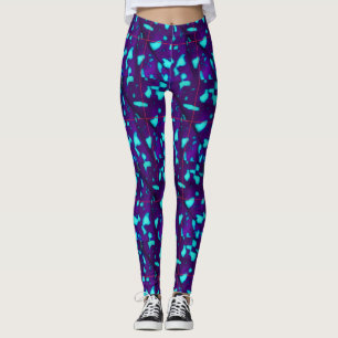 Leggings Taches d'eau sur violet foncé