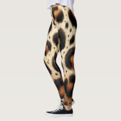 Leggings Taches d'Impression Animale Fourrure Léopard Beige (Gauche)