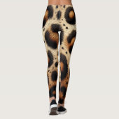 Leggings Taches d'Impression Animale Fourrure Léopard Beige (Dos)