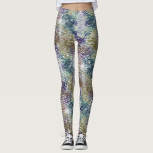 Leggings Taches et taches de peinture sous verre martelé