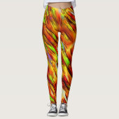 Leggings Taches jaunes rougeâtres et chromées, couleurs cha (Devant)