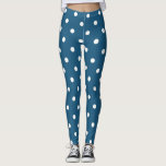 Leggings Taches pois modernes blanches et bleues motif<br><div class="desc">Légendes avec des pois modernes blancs et bleus,  taches,  motif.
Des légendes modernes et branchées.</div>