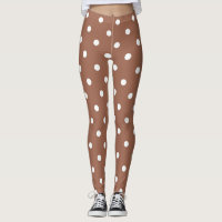 Taches pois modernes brun et blanc motif