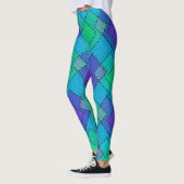 Leggings Taches texturées traits multicolores (Gauche)