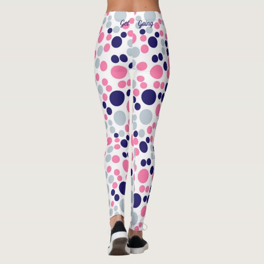 Leggings Tacheté de rose et de bleu (Dos)