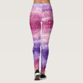 Leggings Tacheté de violet et de rose (Dos)