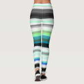 Leggings Tailles Abstraites turquoise, bleue et grise (Dos)