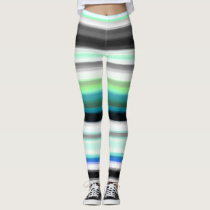 Leggings Tailles Abstraites turquoise, bleue et grise