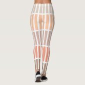 Leggings Tan et blocs orange de rectangles (Dos)