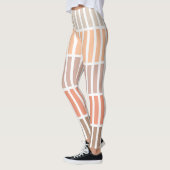 Leggings Tan et blocs orange de rectangles (Gauche)