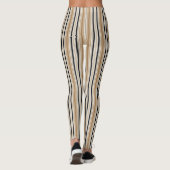 Leggings Tan noir et bandes verticales blanches (Dos)