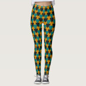 Leggings Tan noir et triangles Turquoises (Devant)