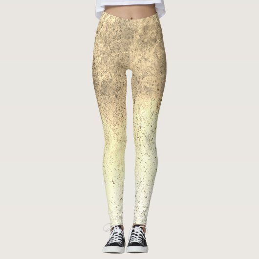 Leggings Tan Speckled Grunge Abstrait (Devant)