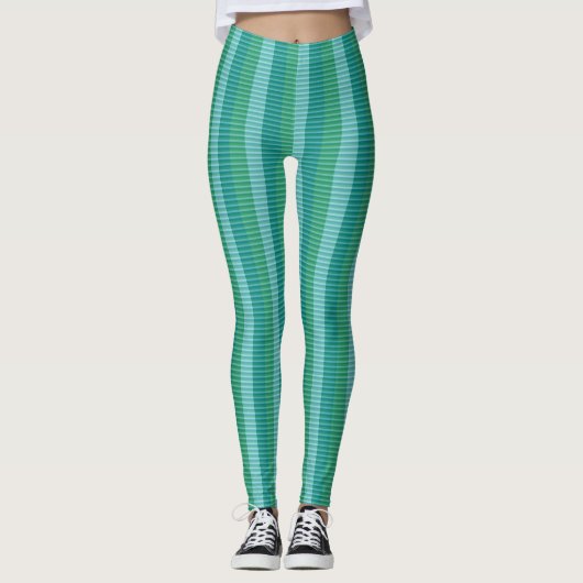 Leggings Tanager Turquoise, Bleu Canard et Vert Kelly Repea (Devant)