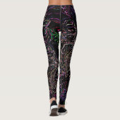 Leggings Tangled Colorful Rainbow Line Jumbled Knots Noir (Dos)