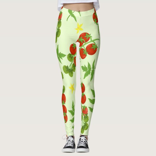 Leggings Tango de tomate : Impression végétale Vintage (Devant)