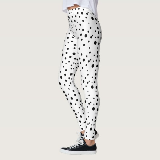 Leggings Tant De Points ! Noir sur dalle blanche (Gauche)