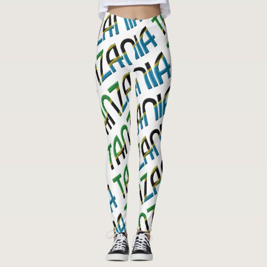 Leggings Tanzanie Afrique Motif de la typographie (Devant)