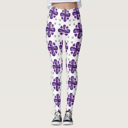 Leggings Tanzanite 4 feuilles (Devant)
