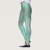 Leggings Tapis Abstrait en marbre turquoise (Gauche)
