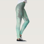 Leggings Tapis Abstrait en marbre turquoise (Droite)