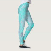 Leggings Tapis Abstrait en marbre turquoise (Droite)