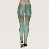 Leggings Tapis Abstrait en marbre turquoise et rouille (Dos)