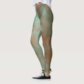 Leggings Tapis Abstrait en marbre turquoise et rouille (Gauche)