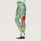 Leggings Tapis de fleurs au coquelicot (Gauche)