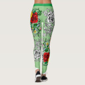 Leggings Tapis de fleurs au coquelicot (Dos)