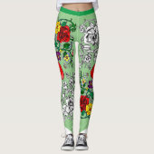 Leggings Tapis de fleurs au coquelicot (Devant)
