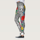 Leggings Tapis de fleurs au coquelicot (Gauche)