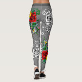 Leggings Tapis de fleurs au coquelicot (Dos)
