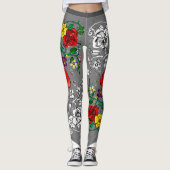 Leggings Tapis de fleurs au coquelicot (Devant)